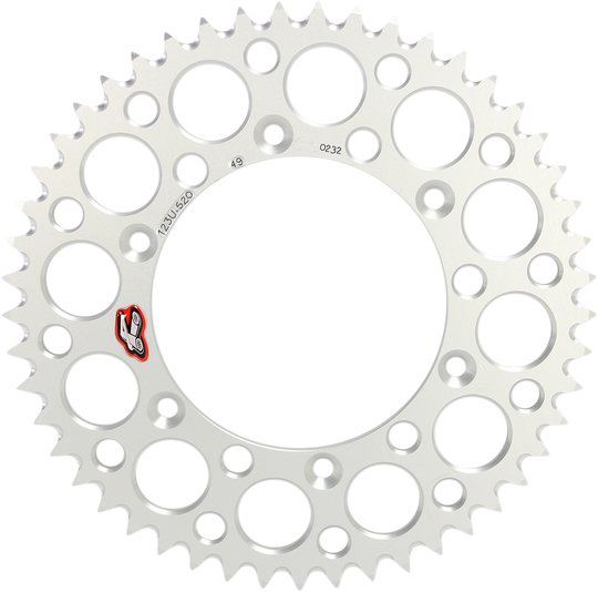 Renthal Rear Sprocket Aluminum 49 Tooth Silver - Suzuki RM125 and More