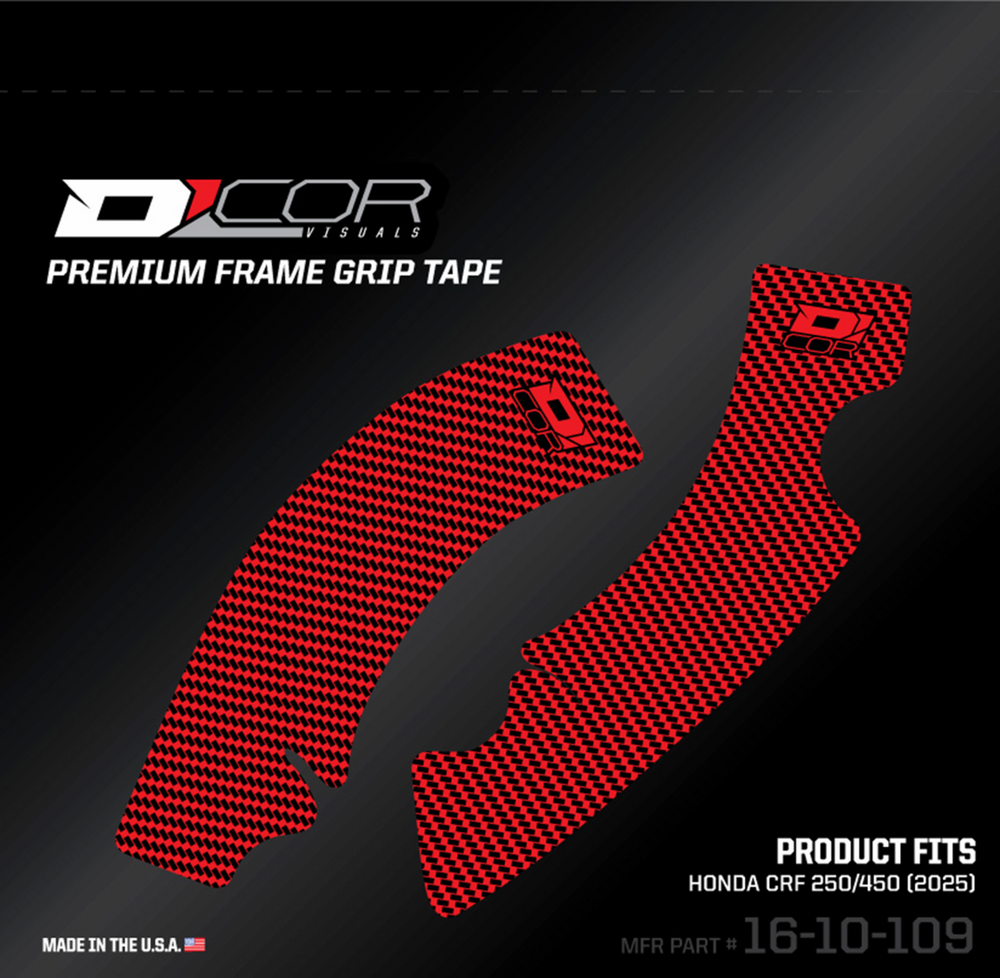 D'cor Visuals Frame Grip Tape Red - Honda CRF450R 2025-2026