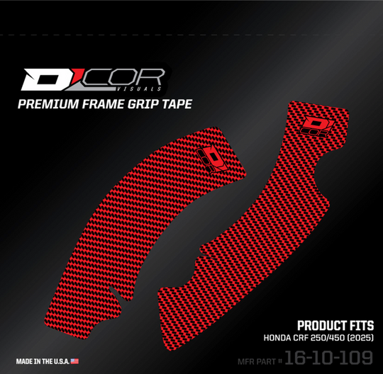 D'cor Visuals Frame Grip Tape Red - Honda CRF450R 2025-2026