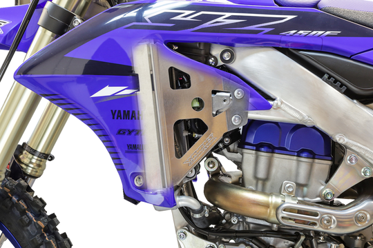 Works Connection Radiator Brace Set Silver - Yamaha YZ250F 2024-2027