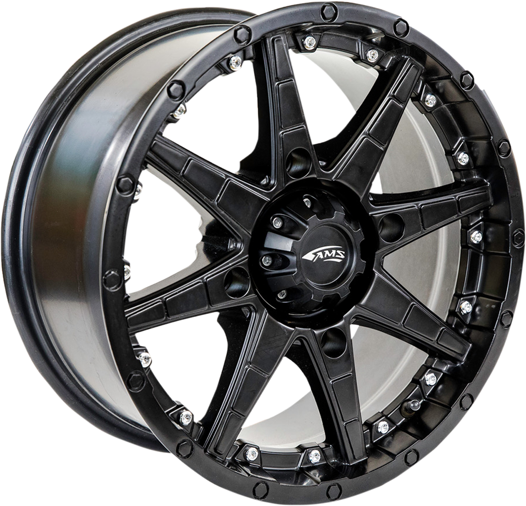 AMS Wheel Roll'n 105 Front/Rear Black 14x7 4/137 5+2 - Honda Talon and More
