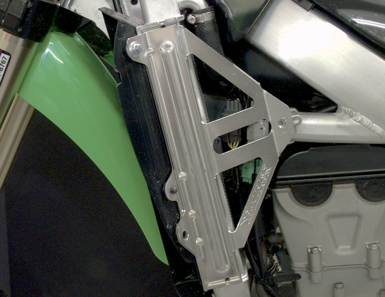 Works Connection Radiator Brace Set Silver - Kawasaki KX450F 2012-2015