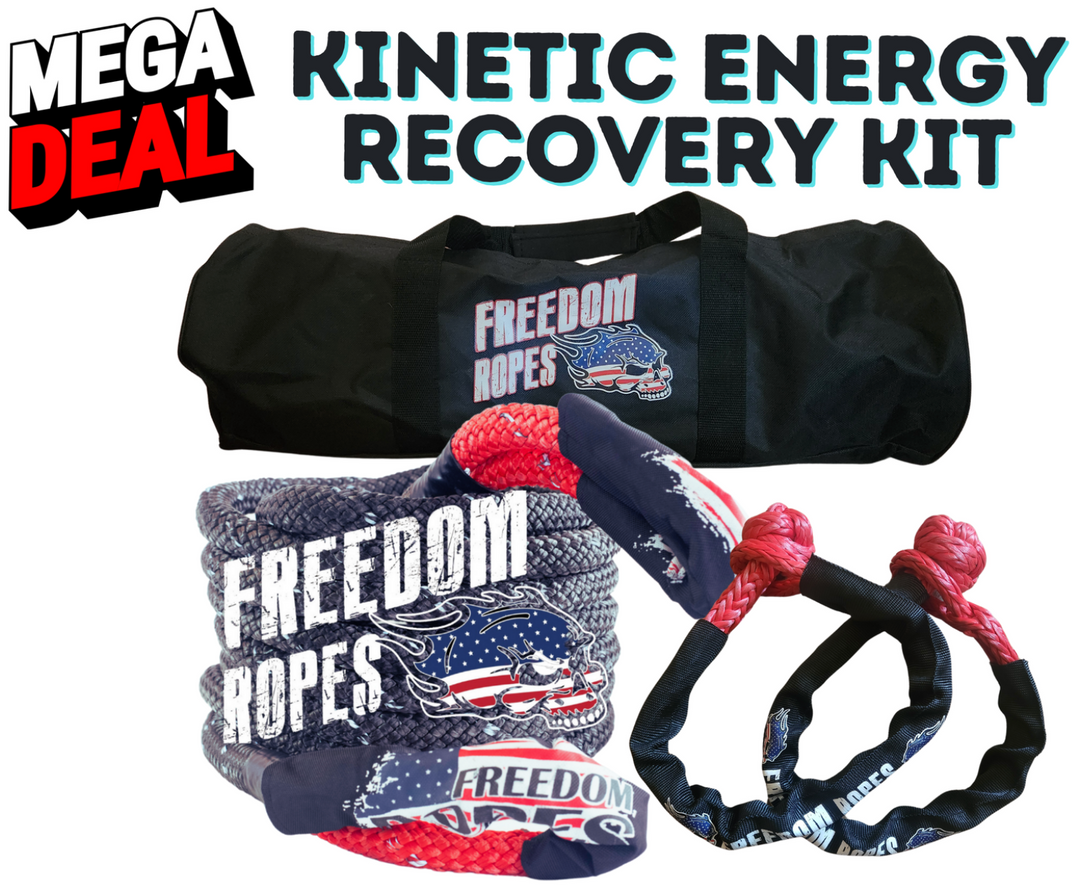 1/2"x20' Kinetic Energy Recovery Rope Kit (comes with Rope, 2 Soft Shackles, and a Bag)