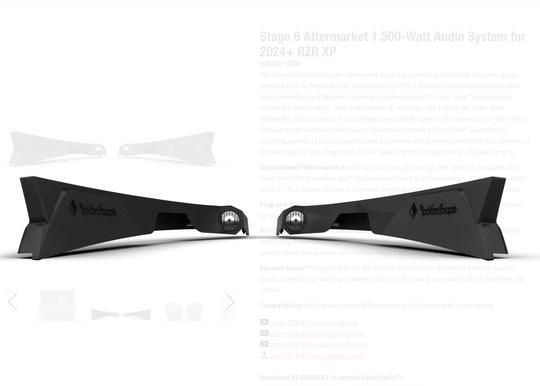 Rockford Fosgate Stage 6 Audio Kit - 2024+ Polaris RZR XP