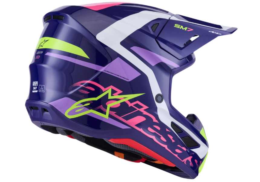 Alpinestars Supertech S-M7 Deed Helmet - Gloss Purple/Pink