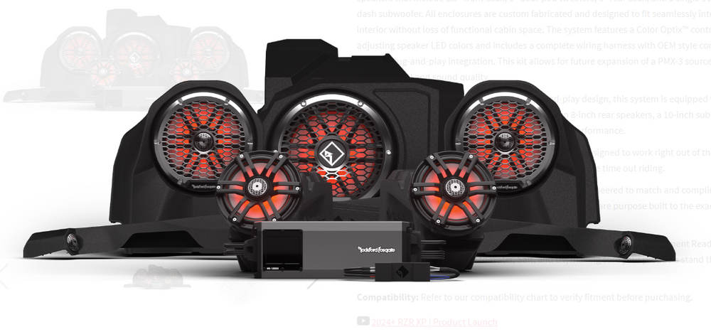 Rockford Fosgate Stage 6 Audio Kit - 2024+ Polaris RZR XP (Ride Command)