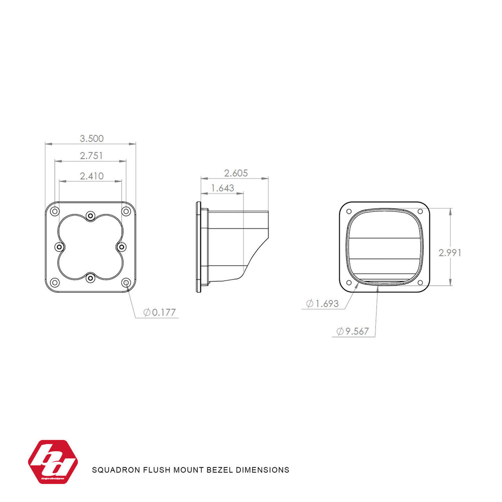 Baja Designs Flush Mount Bezel Kit