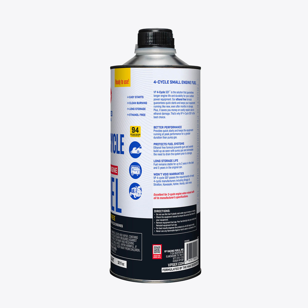 VP Racing 4-Cycle Fuel: Ethanol-Free Small Engine Fuel