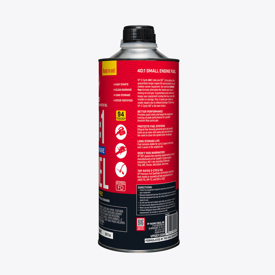 VP Racing 40:1 Fuel Mix: Premixed Ethanol-Free