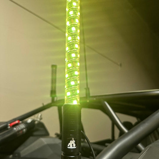 4' LED Whip Xtreme Pro Single Whip - RGB Twisted Poly Tube Encased