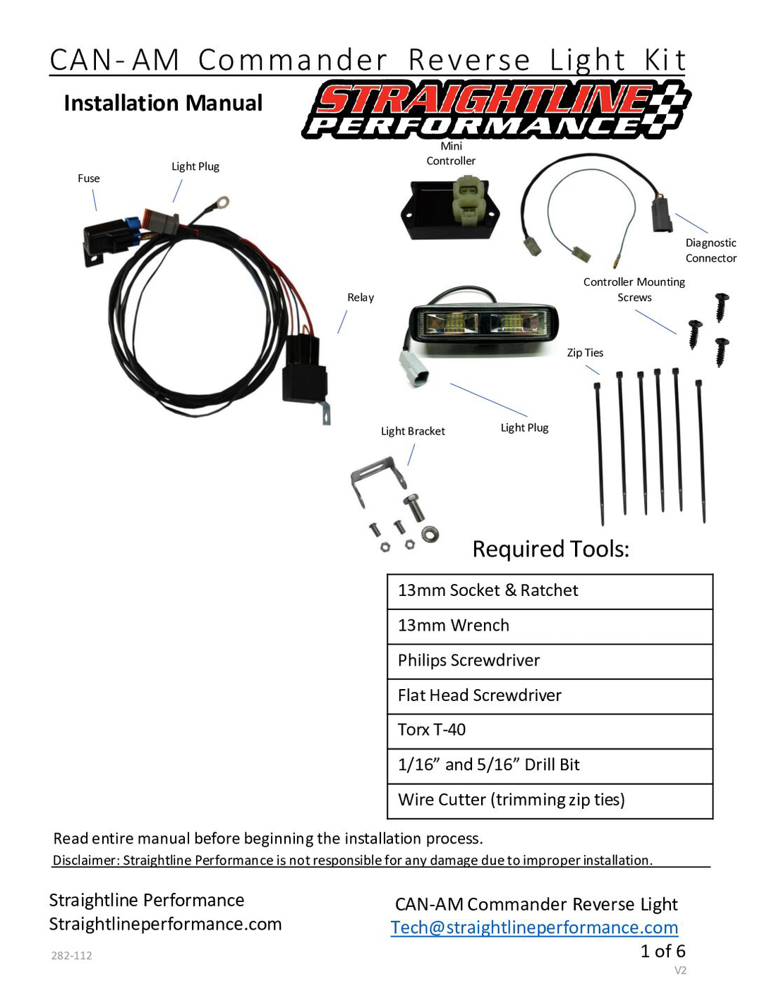 Straightline SmartWire Plug-and-Play Backup / Reverse Light Kit - Can-Am