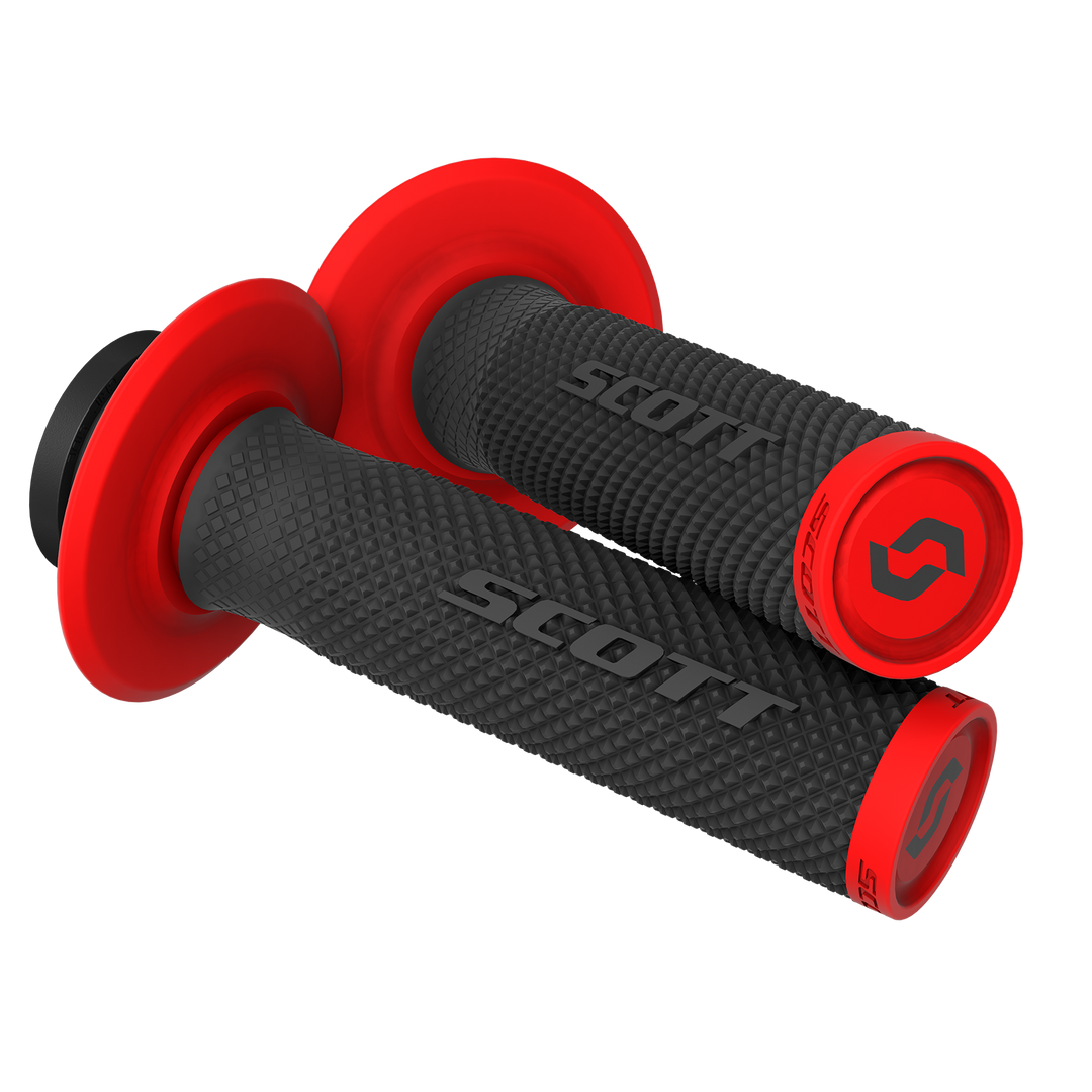 Scott SX II Lock-On Grip And Cam Set Black/Red - Honda CRF450R and More