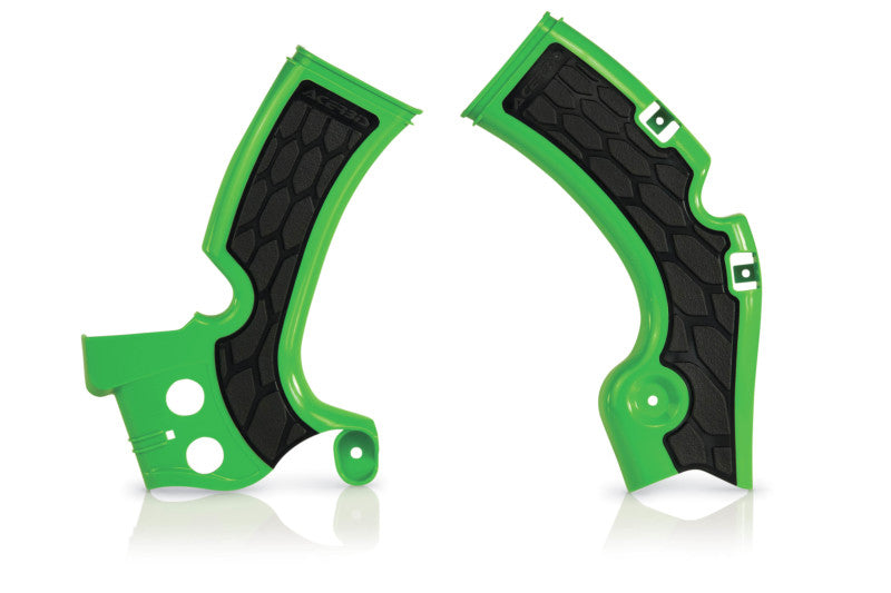 Acerbis X-Grip Frame Guards - 09-18 Kawasaki KX450F - Green/Black