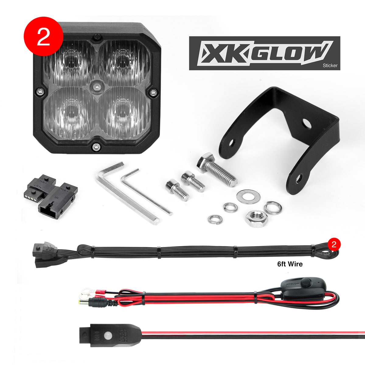 XK Glow RGB LED Pod Light - Driving Pair with Harness