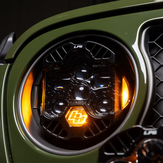 Baja Designs DOT LP6 LED Headlight Kit Amber - 2018-2025 Jeep Wrangler JL, Gladiator JT