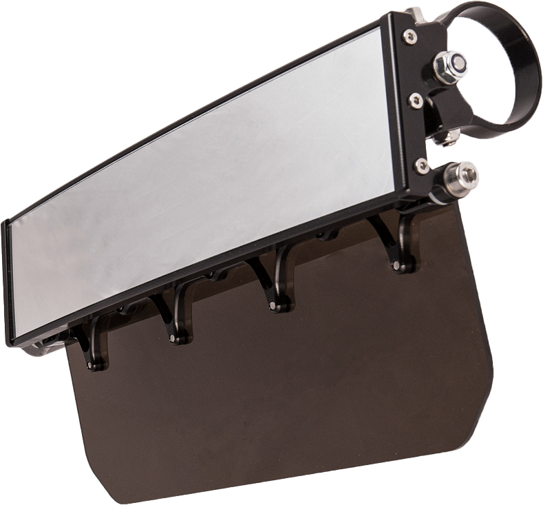 Axia Alloys 12 in Wide Panoramic Rearview Mirror - Optional Tinted Sun Visor - With Tinted Sun Visor