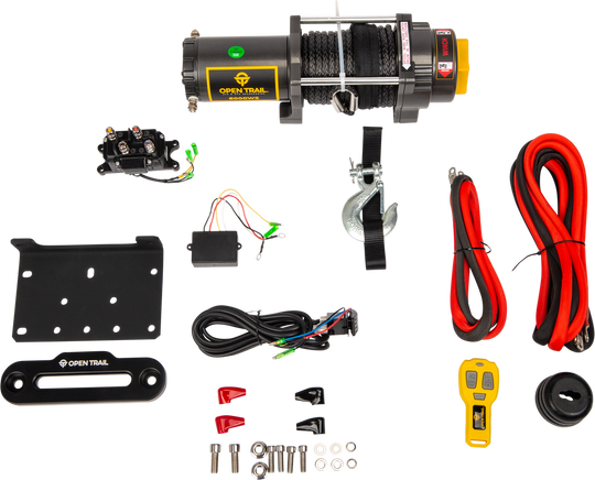 Open Trail 6000 lb Wide Winch - Synthetic Rope