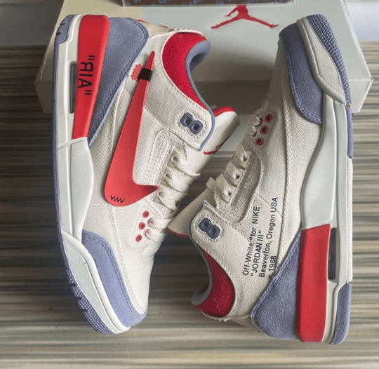 Air Jordan 3 x Off - White "UNC" DH7139 - 100 – Sail/University Blue - Dune Goons