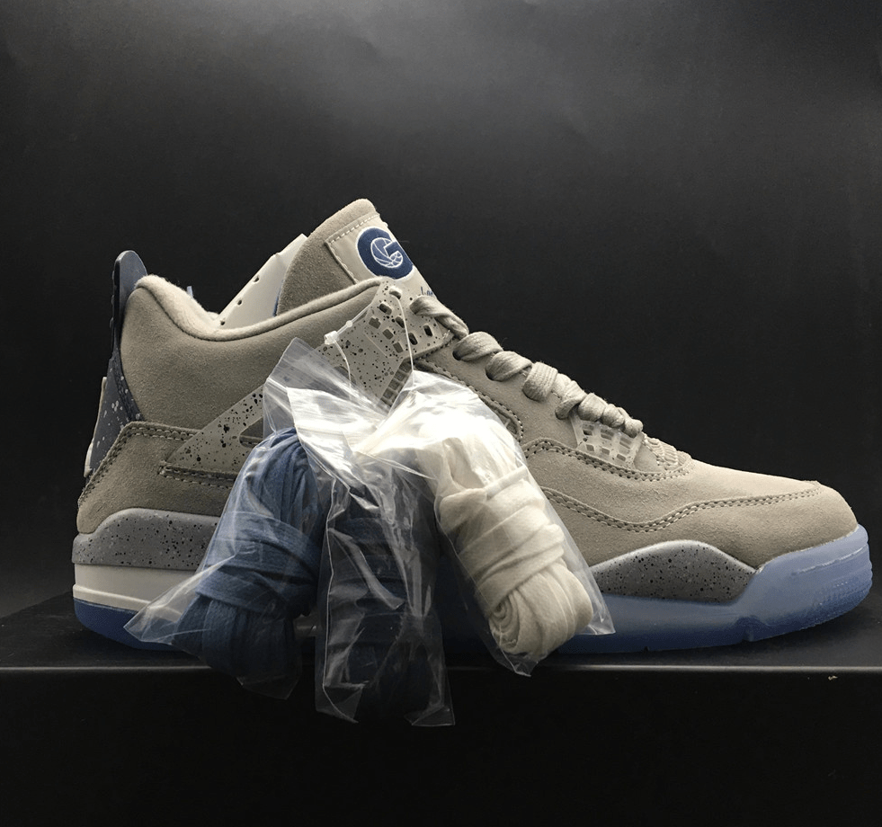 Air Jordan 4 Retro "Georgetown Hoyas" - Grey Suede / Navy / Ice Blue - Dune Goons