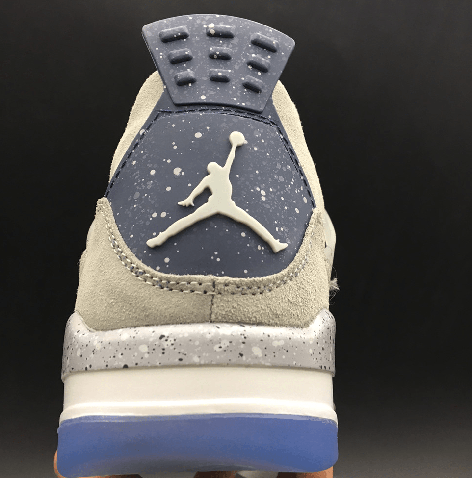 Air Jordan 4 Retro "Georgetown Hoyas" - Grey Suede / Navy / Ice Blue - Dune Goons