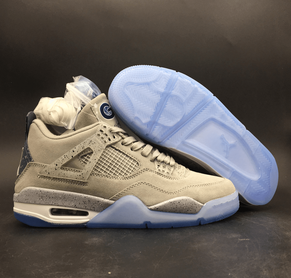Air Jordan 4 Retro "Georgetown Hoyas" - Grey Suede / Navy / Ice Blue - Dune Goons