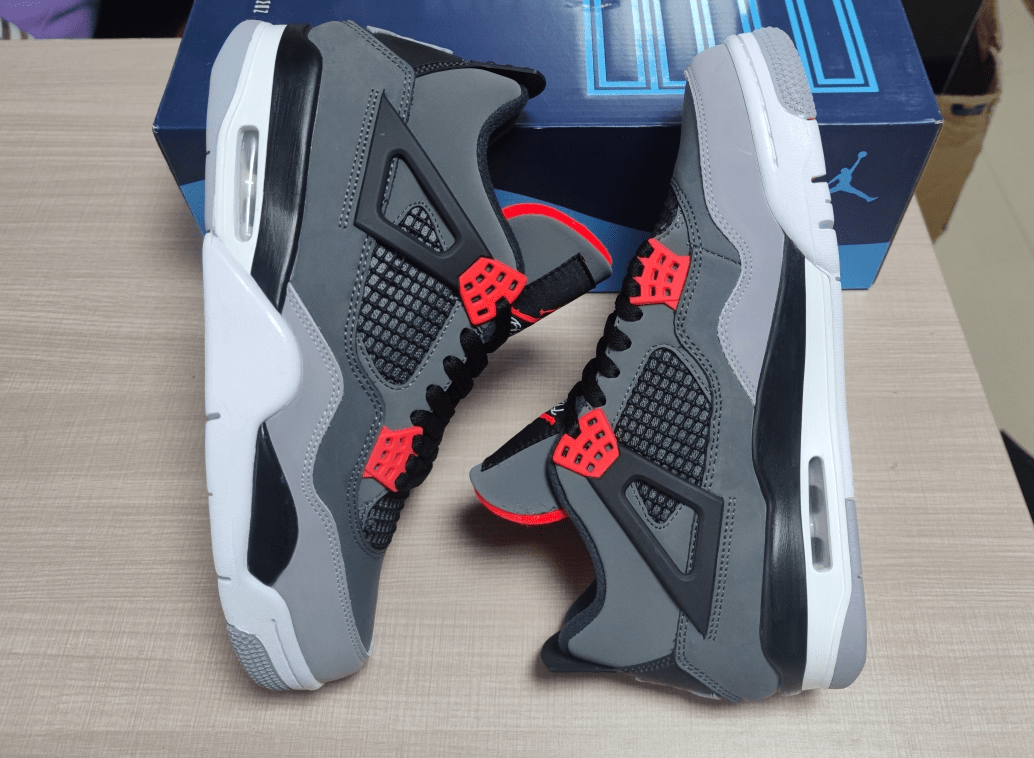 Air Jordan 4 Retro Infrared DH6927 - 061 – Grey Black Red - Dune Goons
