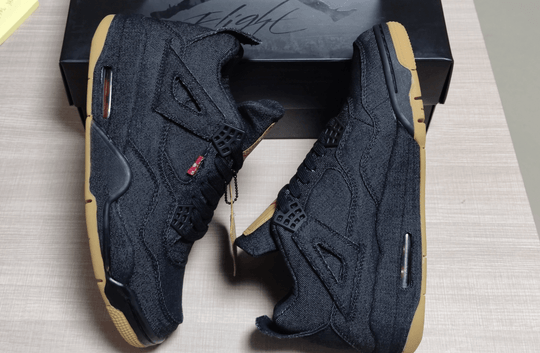 Air Jordan 4 Retro Levi's "Black Denim" AO2571 - 001 - Gum Sole - Dune Goons