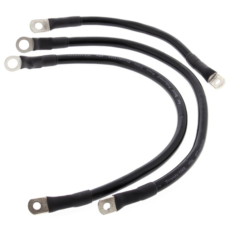 All Balls Battery Cable Kit Black Harley Electra Glide FLH 1966 - 1977 - Dune Goons