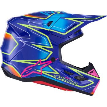 Alpinestars SM7 Cast Helmet – Blue/Pink/Yellow Fluo XS–XXL - Dune Goons