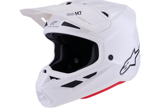 Alpinestars SM7 Helmet – Solid Gloss White Off - Road MX XS - 2XL - Dune Goons