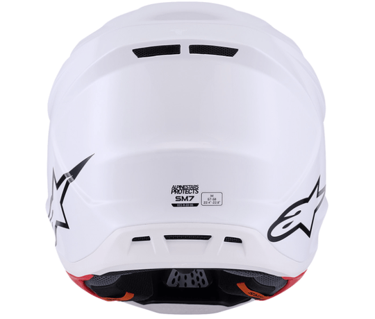 Alpinestars SM7 Helmet – Solid Gloss White Off - Road MX XS - 2XL - Dune Goons
