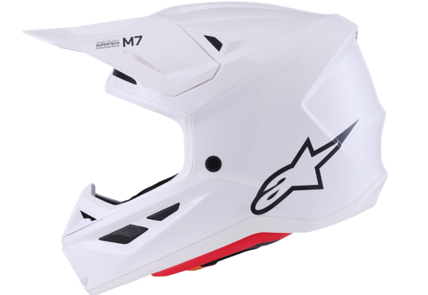 Alpinestars SM7 Helmet – Solid Gloss White Off - Road MX XS - 2XL - Dune Goons