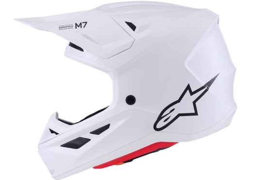 Alpinestars SM7 Helmet – Solid Gloss White Off - Road MX XS - 2XL - Dune Goons