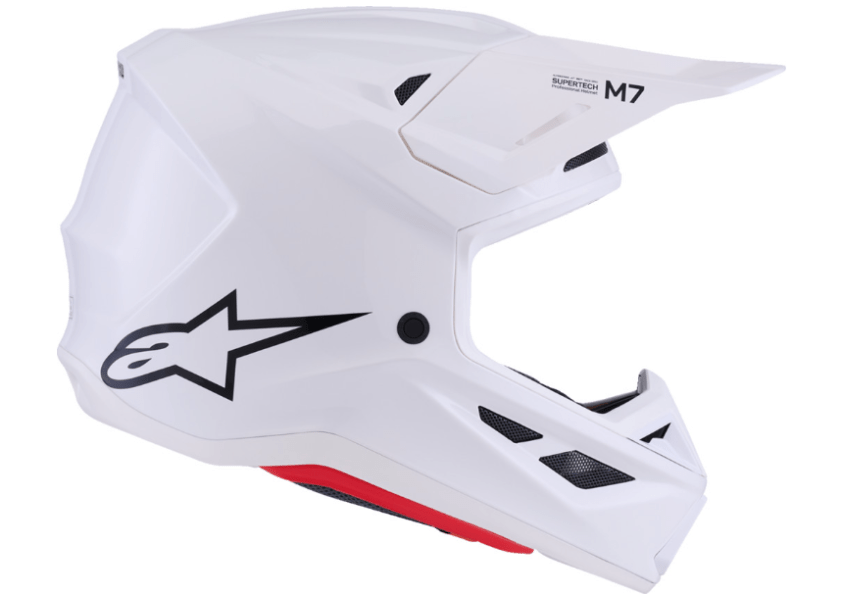 Alpinestars SM7 Helmet – Solid Gloss White Off - Road MX XS - 2XL - Dune Goons