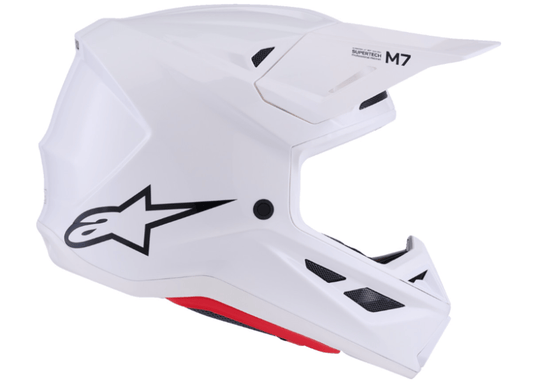 Alpinestars SM7 Helmet – Solid Gloss White Off - Road MX XS - 2XL - Dune Goons