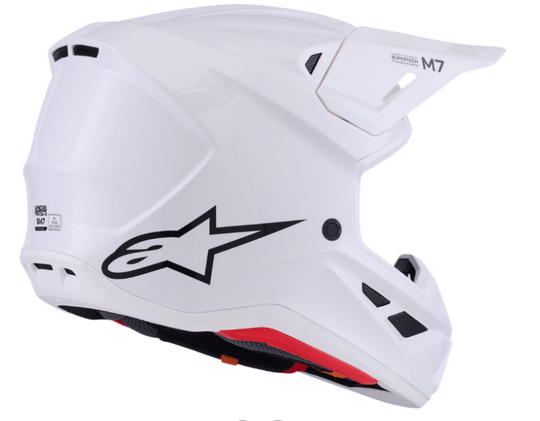 Alpinestars SM7 Helmet – Solid Gloss White Off - Road MX XS - 2XL - Dune Goons