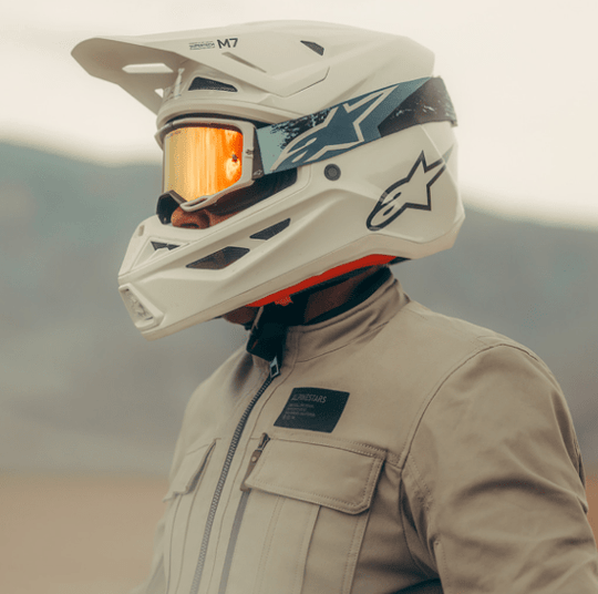 Alpinestars SM7 Helmet – Solid Gloss White Off - Road MX XS - 2XL - Dune Goons