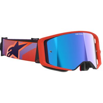 Alpinestars Supertech Vision Goggles Hot Coral Purple Blue Mirror - Dune Goons