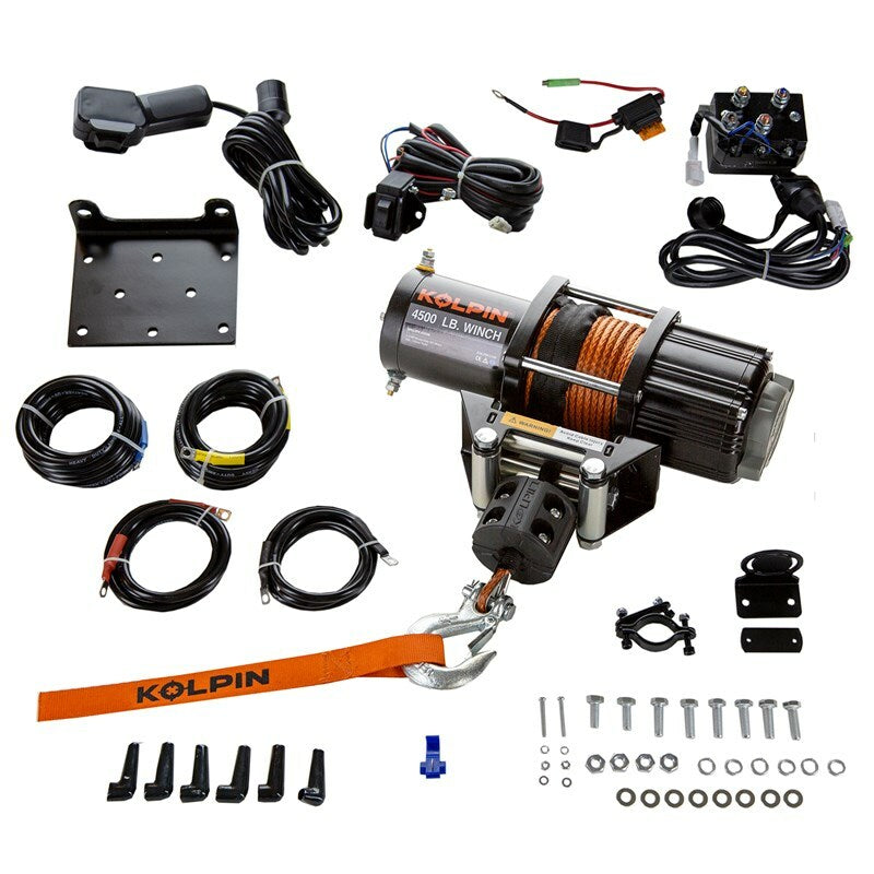Kolpin Quick Mount Winch Kit 4500 lb Synthetic Rope - Honda Talon 2019-2025