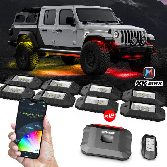 XK Glow XKMax RGBW Rock Light Kit - 12 Piece