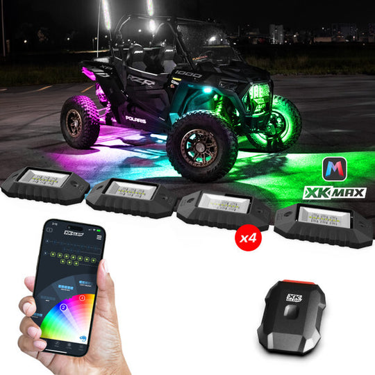 XK Glow XKMax RGBW Rock Light Kit - 4 Piece
