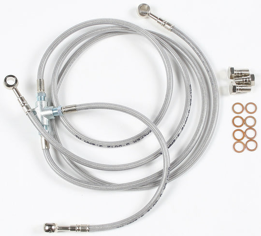 G Brakes Stainless Steel Brake Line - Yamaha Banshee YFZ350 - Front 3 Line Kit - 2 in Extended