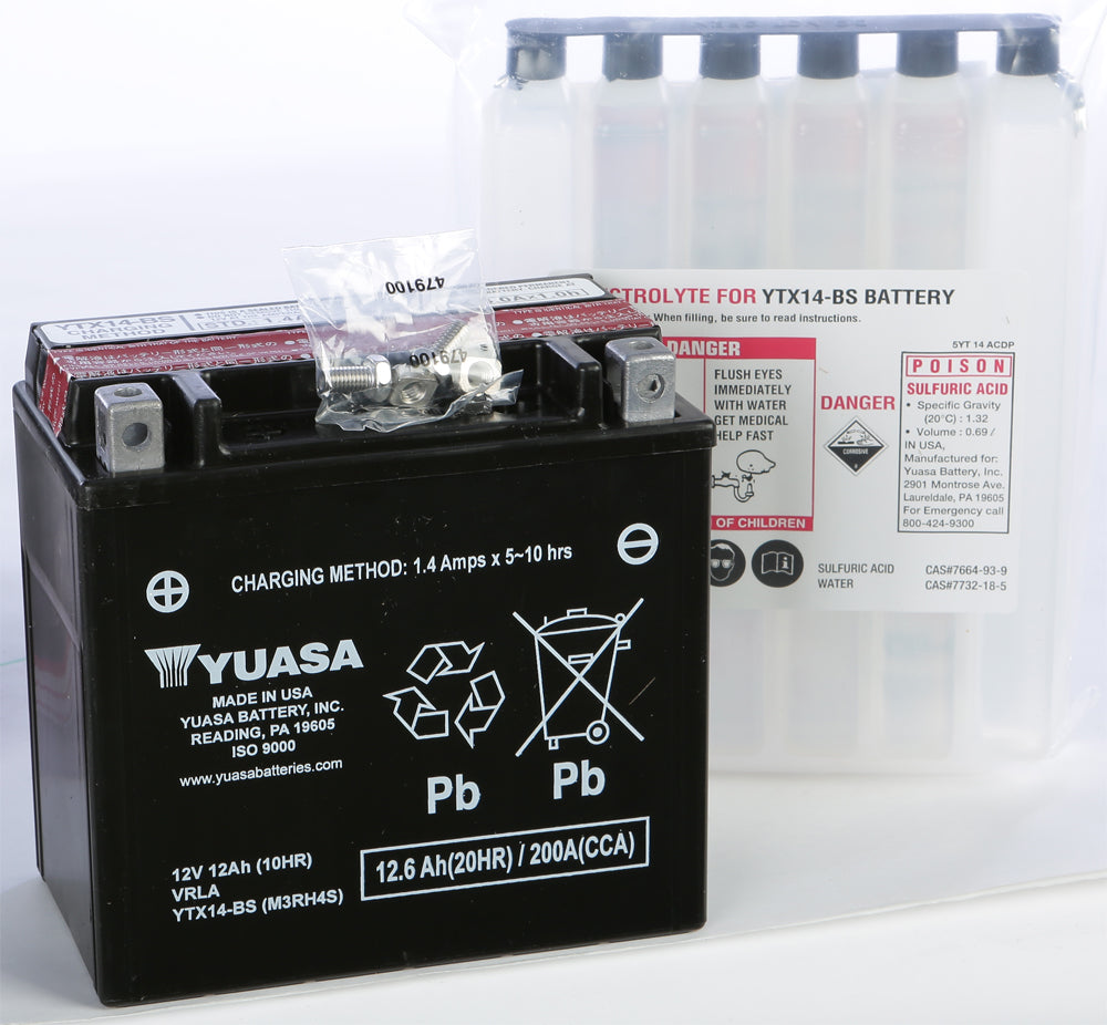 Yuasa AGM Maintenance Free Battery YTX14-BS