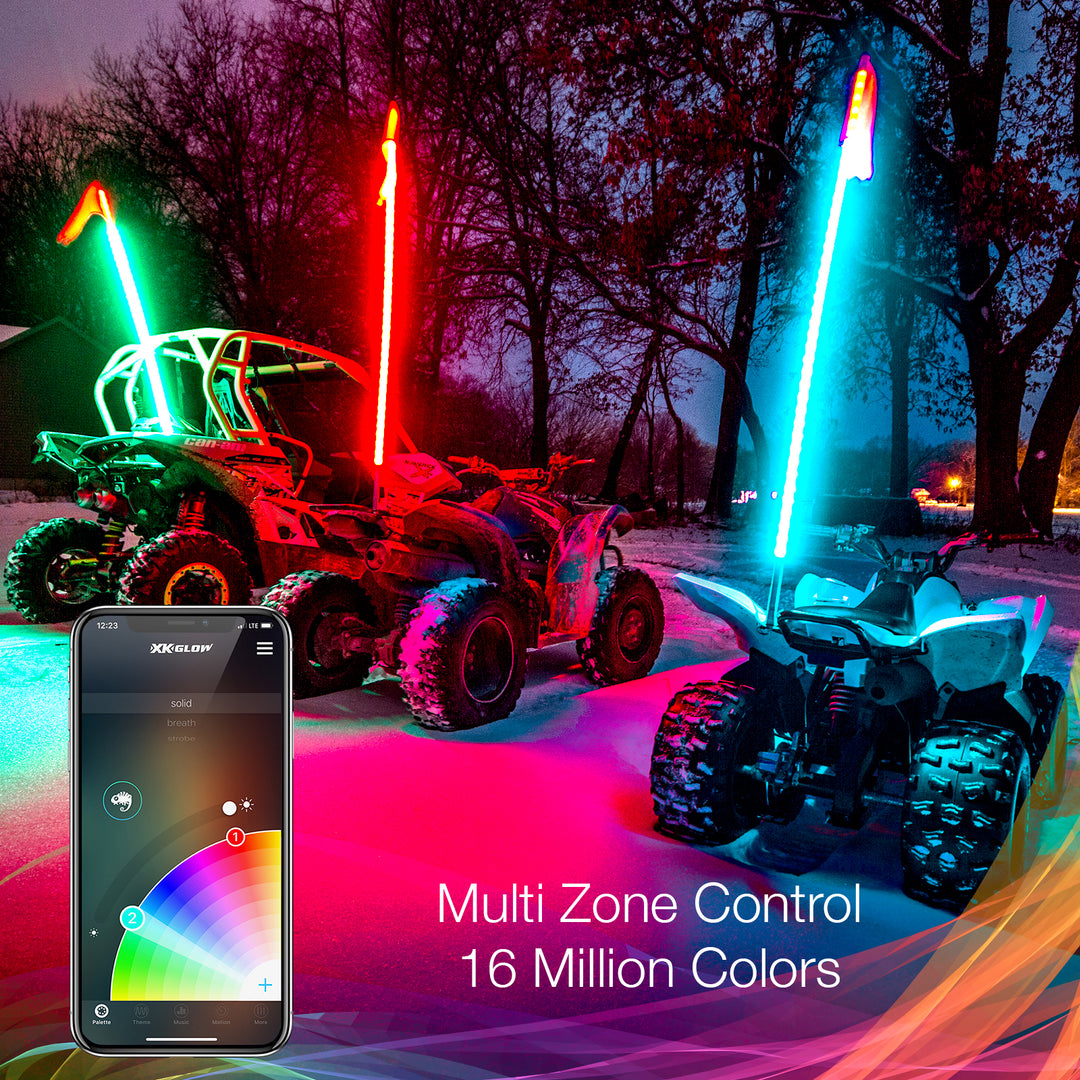 XK Glow 2nd Gen LED Whip - 4 ft Without Controller