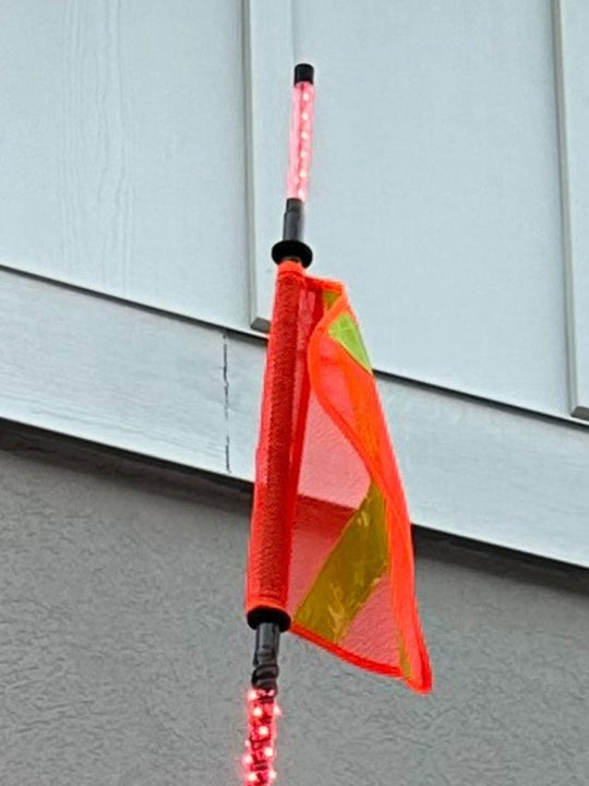 8' LED Whip Xtreme Mining Industrial Safety Single Whip