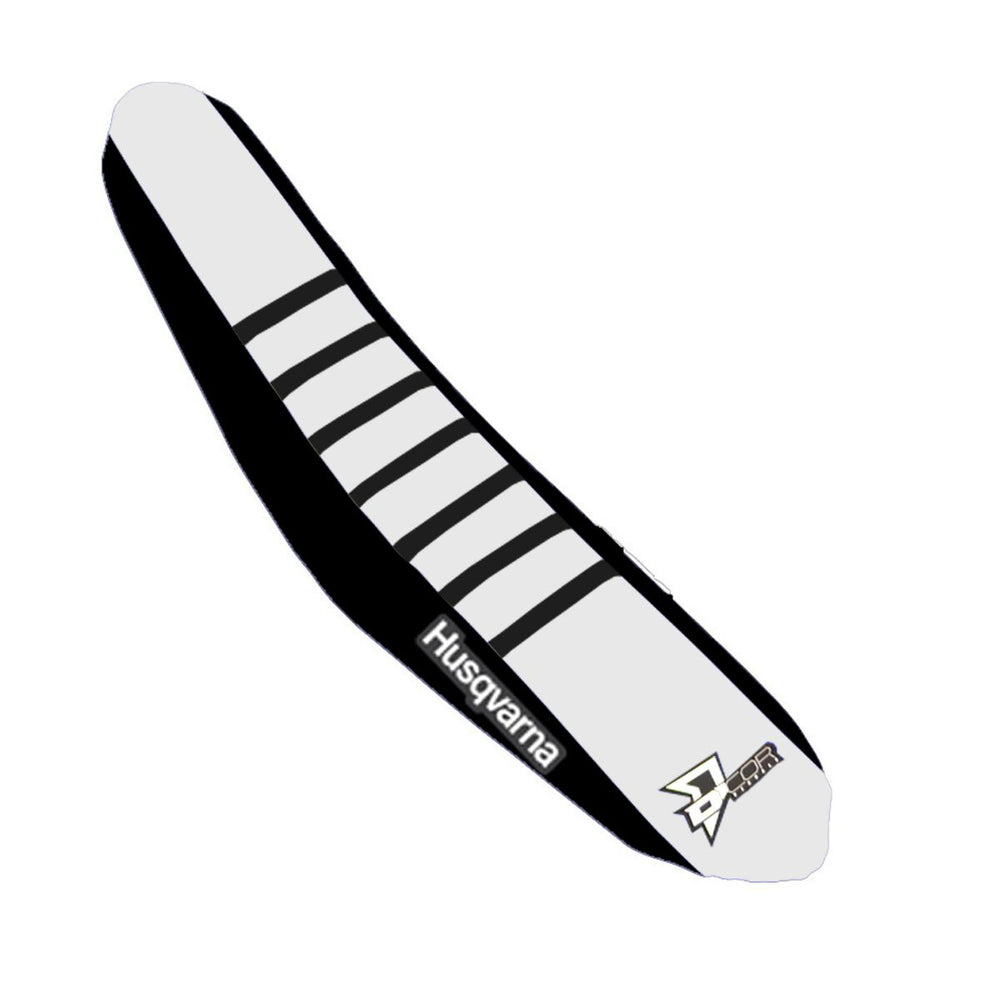 D-Cor Seat Cover Black and White Black Ribs TC/FC125-450 (30-70-417)