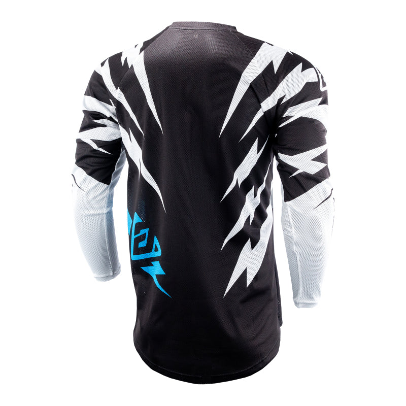 Answer LE Syncron Rizz Vented Jersey Black/White/Cyan