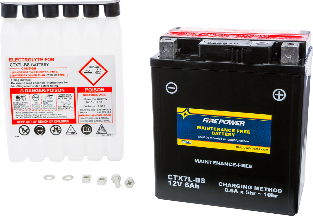 Fire Power Maintenance Free Battery CTX7L-BS