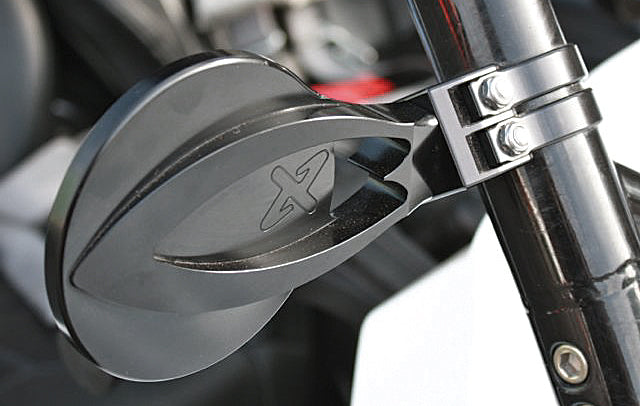 Axia Alloys Billet Panoramic Side Mirror - Round Convex / Folding - 4 in Round Convex