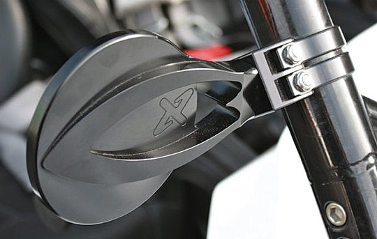 Axia Alloys Billet Panoramic Side Mirror - Round Convex / Folding - 4 in Round Convex